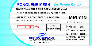 Monofilament Polypropylene Mesh used for Hernia Repair.